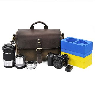 High quality 100% Genuine Vintage Canvas DSLR Camera Bag Shoulder Messenger bag+professional liner