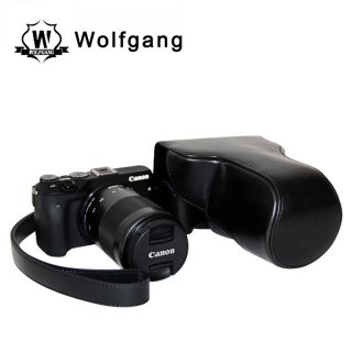 Wolfgang ILDC Leather Cover Professional Camera Holster For EOS M3 18-55 55-200
