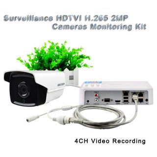 Surveillance HDTVI H.265 2MP Cameras Monitoring Kit 4CH Video Recording