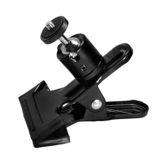 Hot New Metal Photo Studio Flash Spring Clamp Clip Mount With Ball Head--Black
