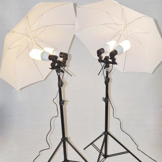 Professional Photography Photo Lighting Kit Set with Daylight Studio Bulbs Light Stands Backdrop Soft Umbrellas