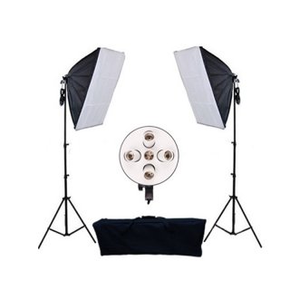 Free Shipping 50*70CM Photo Stuido Photography Light 100-240V Continuous Lighting Softbox Stand Kit for 5 Lamps
