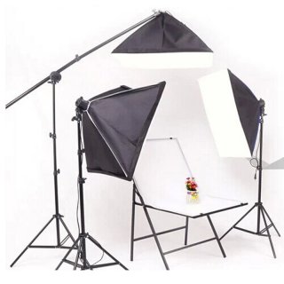 Top Quality 60*60CM Photo Stuido Photography Light 100-240V Continuous Lighting Softbox Stand Kit for 5 Lamps