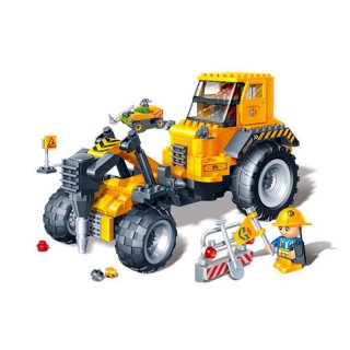 Banbao 8537 DIY Educational Toys City Construction Drilling Machine Pull Back Car Plastic Model Building Block Sets
