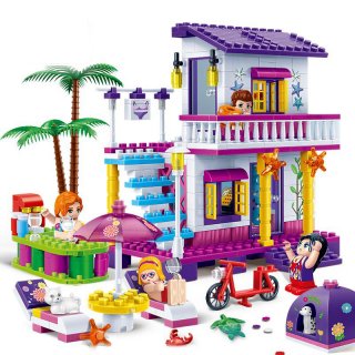 Banbao 6138 Building Blocks Kit Toy City Girls Friends Beach Vacation Homes 3D Educational Model