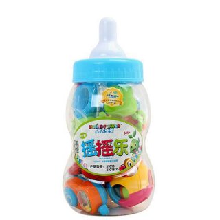 MZ 10pcs/set Cute Baby Educational Toys Baby Bottle Rattles Combination Baby Hand Bell Baby Rattles Set Toy