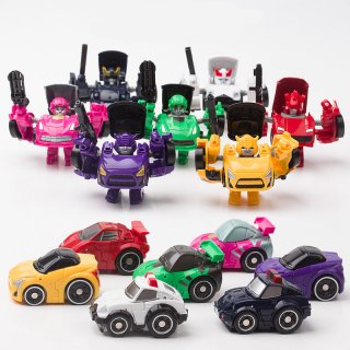 W8028 Mini Transformation Cute Car Robotic Set 4 Style 7 Color Figures Toys