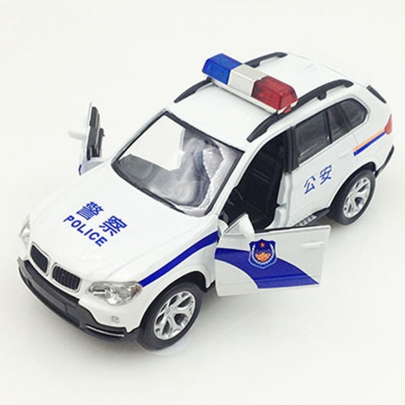 Alloy BMW X6 Police Car Children Car Model Toy Wiht Light And Music
