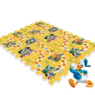 Disney Mickey And Pooh Game And Puzzle Crawling Mat With Fence