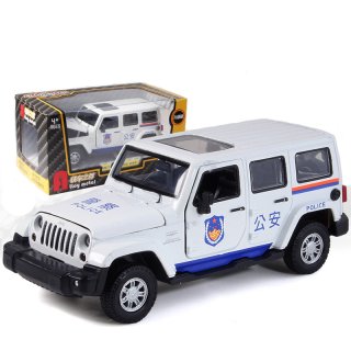 Alloy Wrangler Police Car Model Simulation Off-Road Pull Back Car Toy