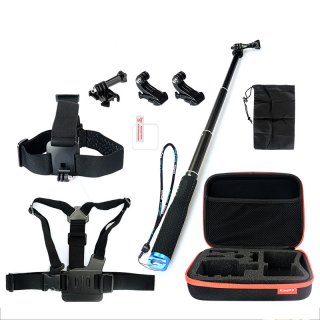 Action Camera Accessories C Set 8 In 1 Kit For Xiao Yi With Gopro Hero4 Sesion Screen Protector Self-timer Etc