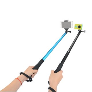 Gopro Hero5/4/3 Accessories Waterproof Aluminum Alloy Selfie Stick For Xiao Yi Action Camera With Phone Lock Bracket Clip