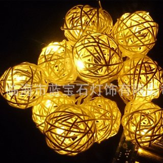 2.2M 20LED White Rattan Ball LED String Lighting Christmas Light For Wedding Party Decoration
