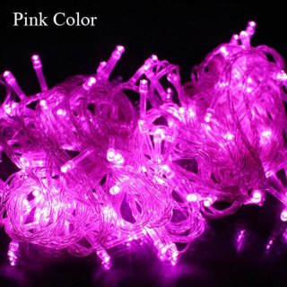 12M 100LED Solar Pink LED Light String Solar Christmas Decoration Light String