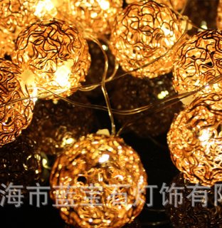 2M 20LED Fairy AA Battery Lights Christmas Outdoor Garlands Iron Metal Ball LED String Lights Decorativas