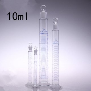 10ml Transparent Glass Scale Measuring Cylinder With Plug Laboratory Equipment