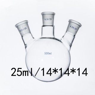 25ml/14*14*14 Transparent Three Mouthfuls Of Thick-Walled Flask Standard Grinding Glass Flasks