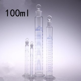 100ml Transparent Glass Scale Measuring Cylinder With Plug Laboratory Tool