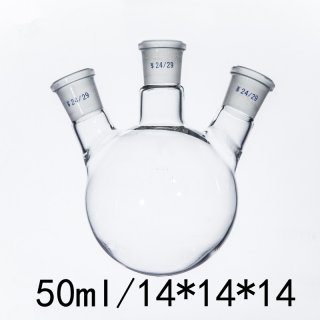50ml/14*14*14 Transparent Three Mouthfuls Of Thick-Walled Flask Standard Grinding Glass Flasks