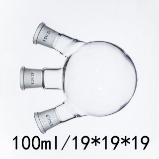100ml/19*19*19 Transparent Three Mouthfuls Of Thick-Walled Flask Standard Grinding Glass Flasks