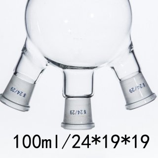 100ml/24*19*19 Transparent Three Mouthfuls Of Thick-Walled Flask Standard Grinding Glass Flasks Reaction Bottle