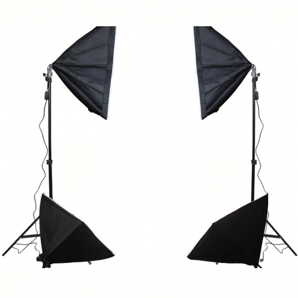 4 Single Lamp Softboxes Photo Studio Equipment Set