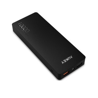 Black Quick Charge 2.0 10000mAh Power Bank with LED Light Powerbank 2 Ports For Mobile Phones