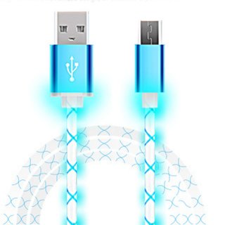 Fiber optic data cable Andrews for Andoid Universal USB data cable LED luminous two-color LED line data for iPhone5/6/Andrews