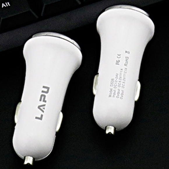 Dual Usb Car Charger Adapter Rock 2 usb Port Led 2.1A Smart Car-charger for Ipad