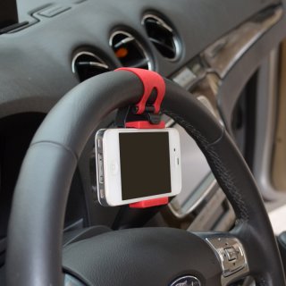 NEW Car Steering Wheel Phone Socket Holder,Car Driving GPS Navigator Rack Sucker Clip Adjustable Retractable Cellphone Trestle