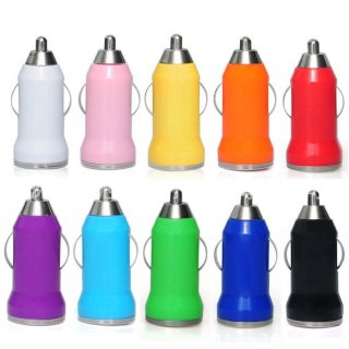 Colorful Mini USB Bullet Car Charger for all Smart Phones