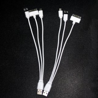 A Drag Three Data lines Phone Charging Cable And Micro USB Cable