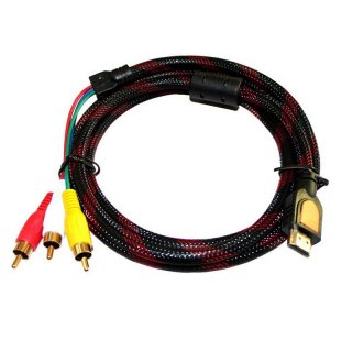 High Quality 5ft HDMI to 5RCA Male Audio Video Component Convert Cable 1.5M For HDTV 1080P Multicolor Video Cables