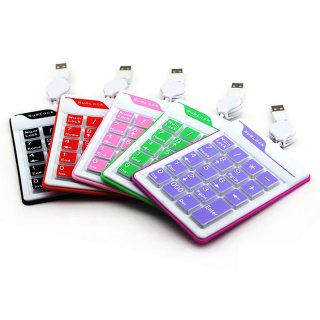 Fashion Financial Mini-notebook Numeric Keypad-free Switching USB Retractable Cable