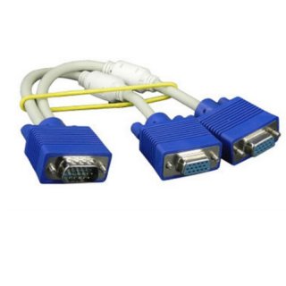 NEW 3 + 6 Vga Splitter Cable Video Sdoppiatore 15 pin Due Port