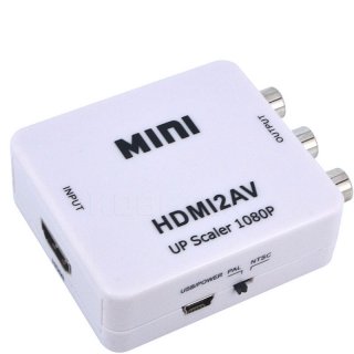 Mini 1080p Cable HDMI to AV Composite RCA CVBS Video Audio Signal Wire Cord Adapter Converter White