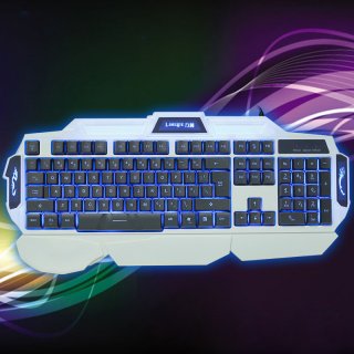 Tricolor Backlight Game Keyboard Wired Gaming Keyboard For PC Laptop