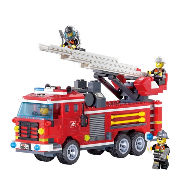 Exquisite Fire Truck Model Three Scaling Ladders Vehicle As Gift For Boy