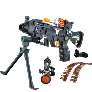 56cm Long Toy For Kids Military Assault Machine Guns With Sound Flashing Lights