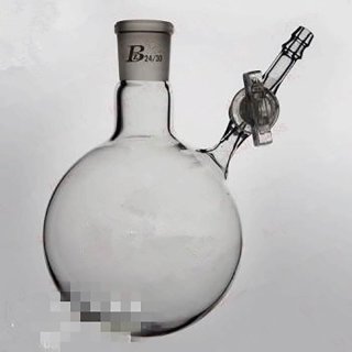 Hot Sale 100ml Reaction Ball Bottle,Thick - walled Tetrafluoroethane Door,Single Mouth Reaction Bottle,Round Bottom/Glass Flask