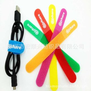 Colorful P-shaped Velcro paste tie for Samsung xiaomi charger Wire piercing cable ties