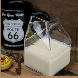 Half Pint Creamer Glass Creative Cup Milk Box Glass Cup XS388