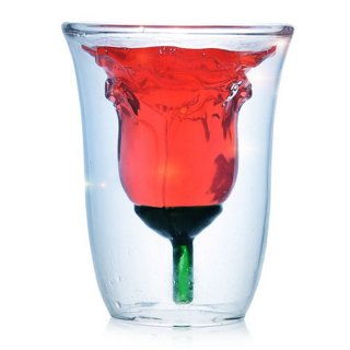 Romantic Wine Cup Creative Rose Double Glass Cup SWT5T