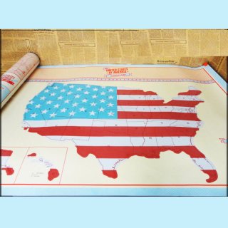 Travel USA Map Painting Mural Modern American Map Wall Art ASII
