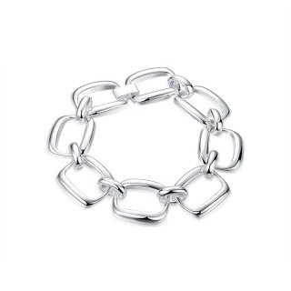 925 Sterling Silver Fashion Jewelry Square Charm Bracelets For Women