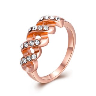 New Simple Rose Gold Plated Hollow Twisted Design Ring Fashion Jewelry For Women