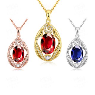 Top Quality Luxury For Women Hollow Out Water Drop Necklaces Pendant Jewelry
