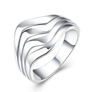 Wholesale 925 Sterling Silver Fashion Jewelry Water Waves Ring For Women
