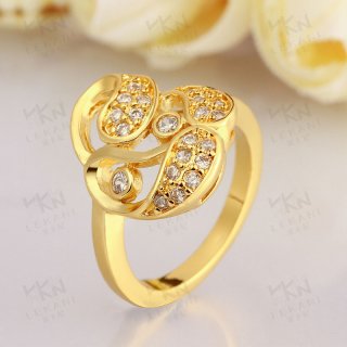 Yellow Gold / Rose Gold Plated Rings For Women Water Drop Shaped