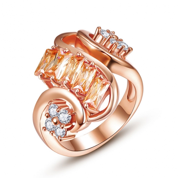 Simple Beautiful Top Quality Plated Rose Gold/Yellow Gold Rings For Women